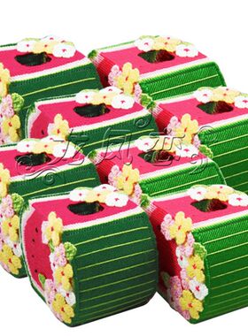 手工立体毛线绣3D十字绣新款西瓜花卷纸巾盒制作材料