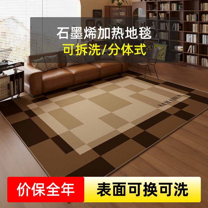 电热地毯石墨烯客厅地暖垫家用可拆卸发热加热地垫地热垫
