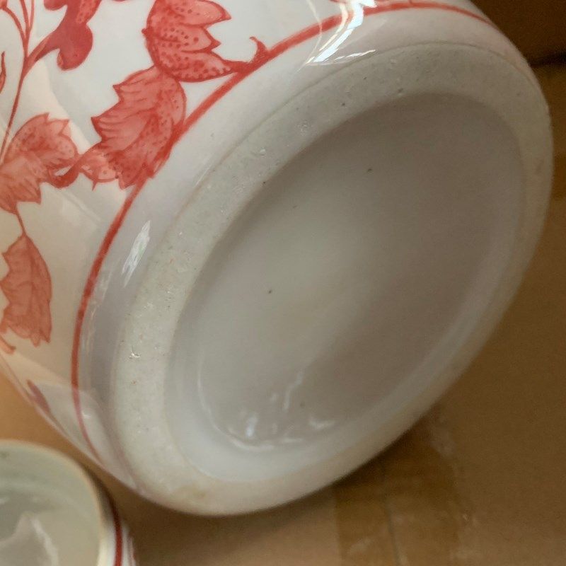 红色带盖储物罐艺术陶瓷花瓶摆件客厅干花插花器电视柜装饰陶罐