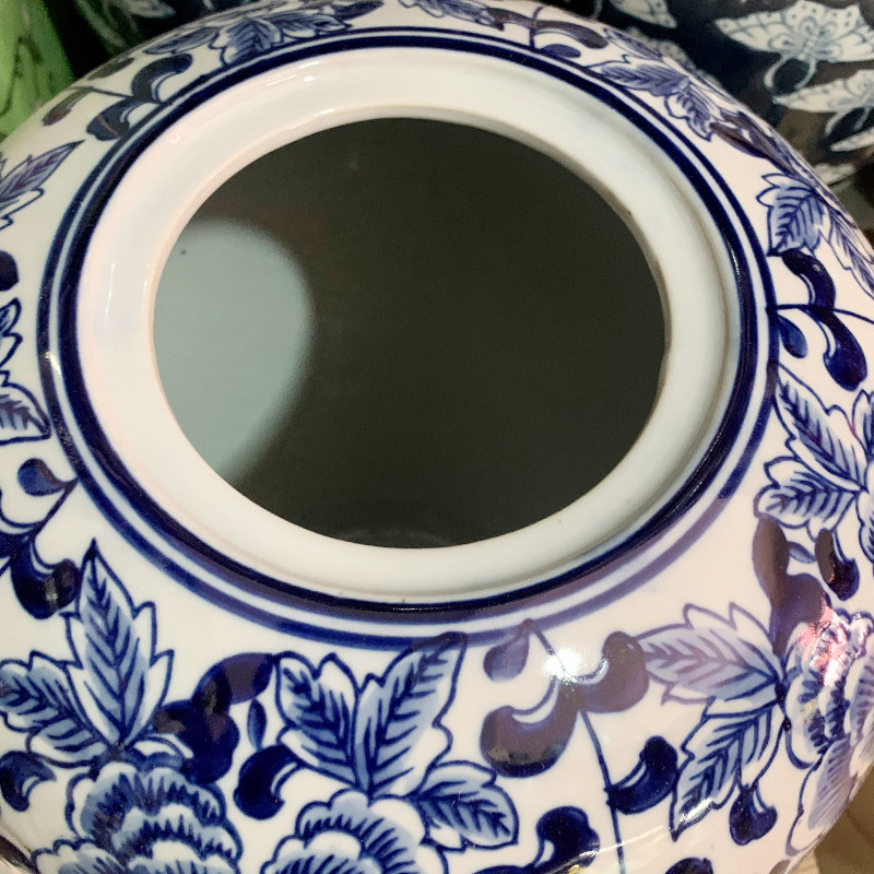 景德镇陶瓷花瓶摆件客厅玄关插花复古新中式青花瓷茶几大罐装饰罐
