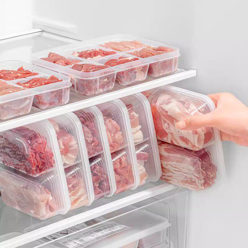 日本原装冰箱冻肉分格盒食品级冷冻收纳专用保鲜分装盒子整理神