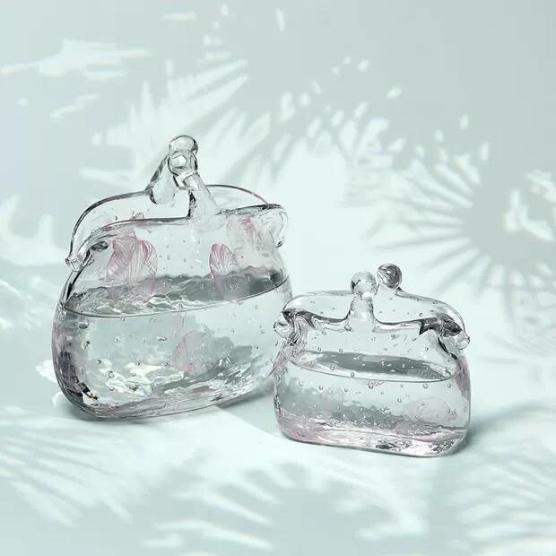 纯手工水晶材料迷你小桌花容器樱花粉红色花瓶钱包钱包袋家庭装