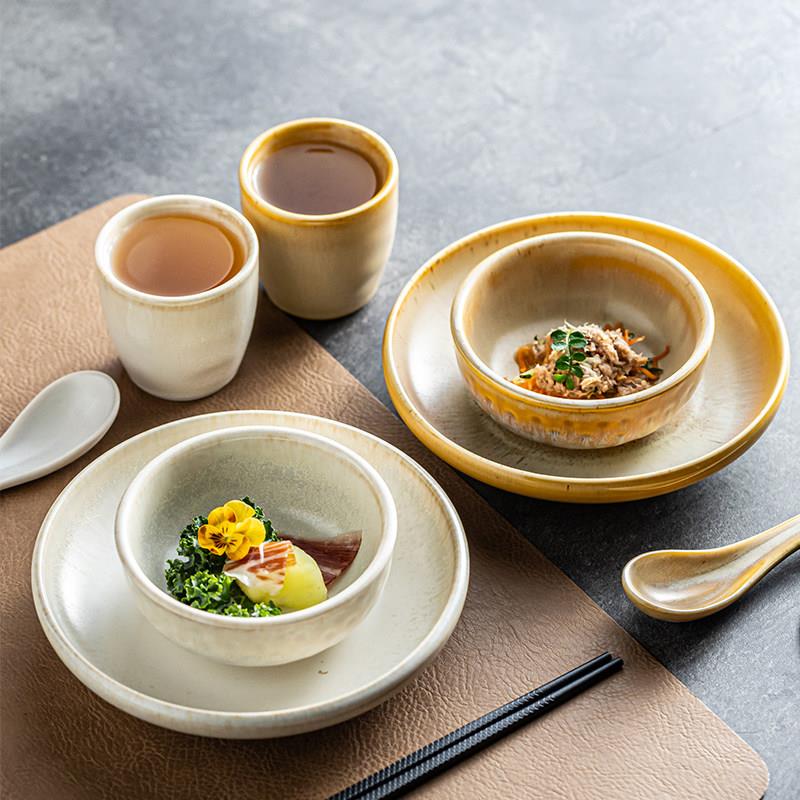 慧谷湖 个性简约餐具单人吃饭碗家用饭厅料理盘早餐碗一人食摆台