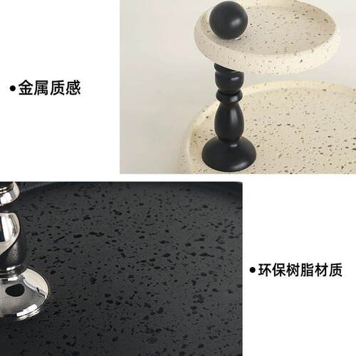 双层置物架复古洞石装饰香薰烛台化妆品首饰杂物整理桌面收纳托