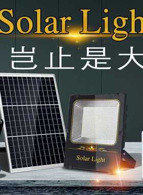 新农村室内庭院太阳能照明灯天黑自动亮一拖二LED亮投光灯