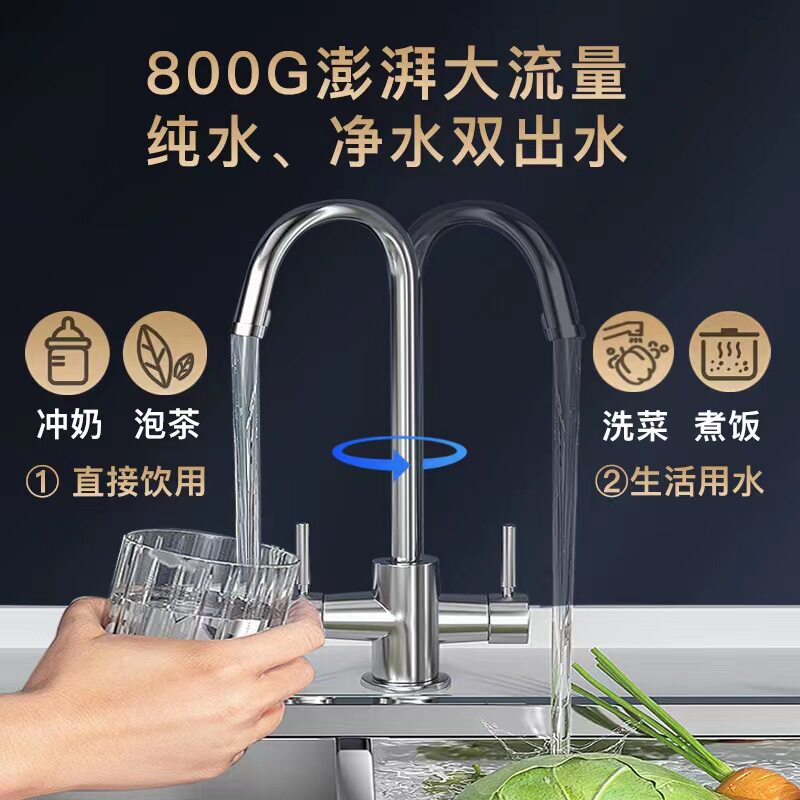 芯园净水器直饮家用过滤器800G反渗透ro膜净水机厨房自来水纯水机