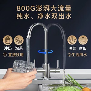 芯园净水器直饮家用过滤器800G反渗透ro膜净水机厨房自来水纯水机