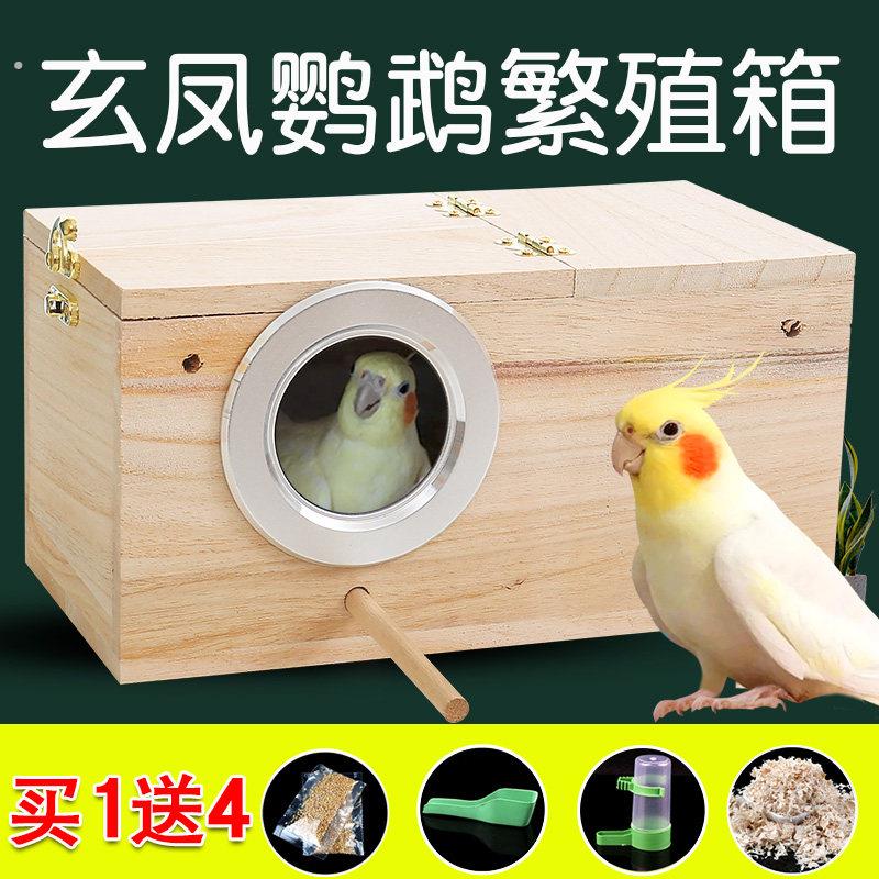 玄凤鹦鹉专用繁殖箱四季通用小鸟窝新款外置实木质孵化箱鸟屋用品