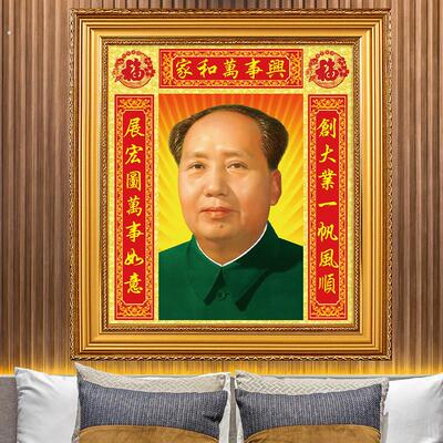 墙画摆件挂件摆台挂相像贴席客厅中堂玄关东像墙画住宅主卧带框画
