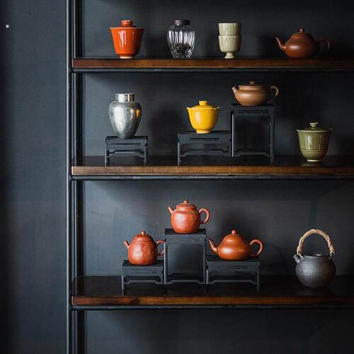 铁艺置物架茶具收纳架茶室茶空间展架博古架茶杯茶壶架