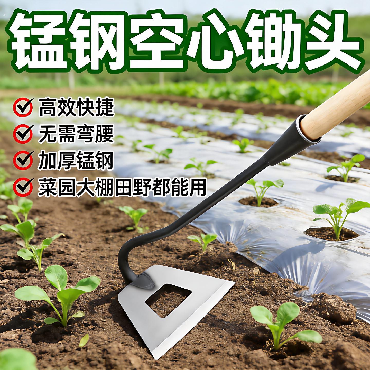 锄头农用工具挖笋多用锛锄开荒刨坑家用种菜挖地锄撅头锰除草神器