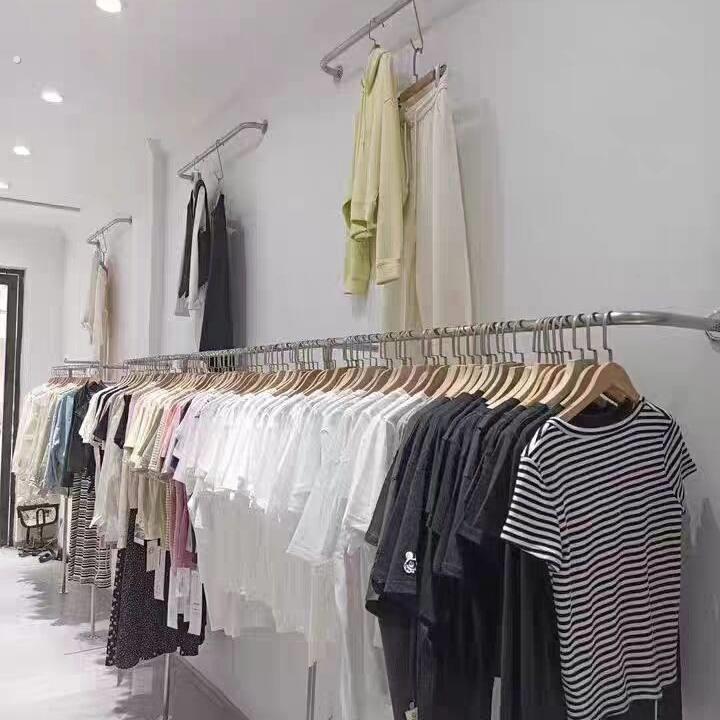 女装店货架展示架落地式上墙壁挂式不锈钢挂衣架服装店专用陈列架