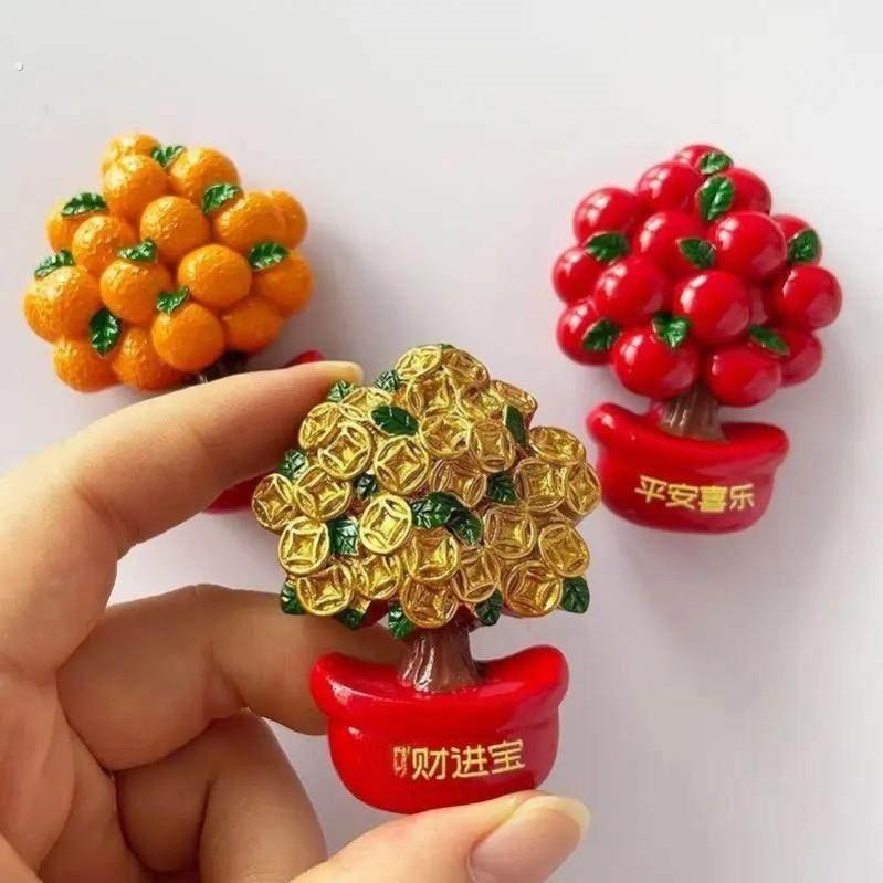 发财树冰箱贴 磁吸幸运树脂创意小众搞怪礼物冰箱装饰喜庆冰箱贴