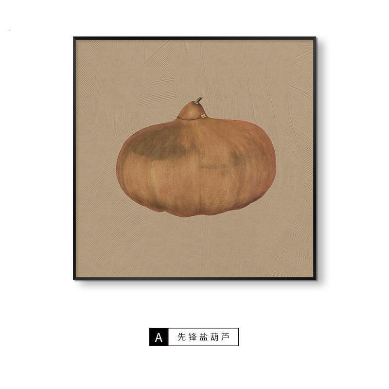 中古小物侘寂中古风静物装饰画蔬菜系列饭厅挂画常玉豹子客厅画