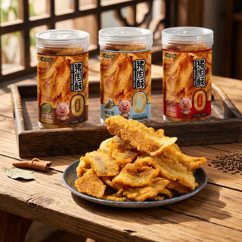 猪肉酥美味健康三口味酥脆解馋办公休闲独立包装罐装小零食