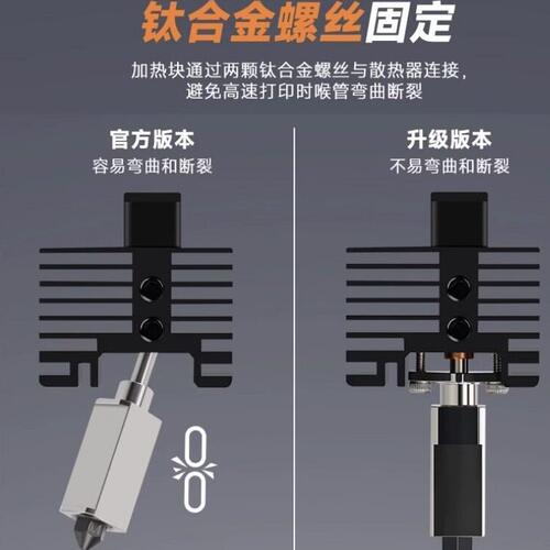甄选华塑TZ 2.0款硬化钢挤出头拓竹X1/P1系列升级热端套件速打印