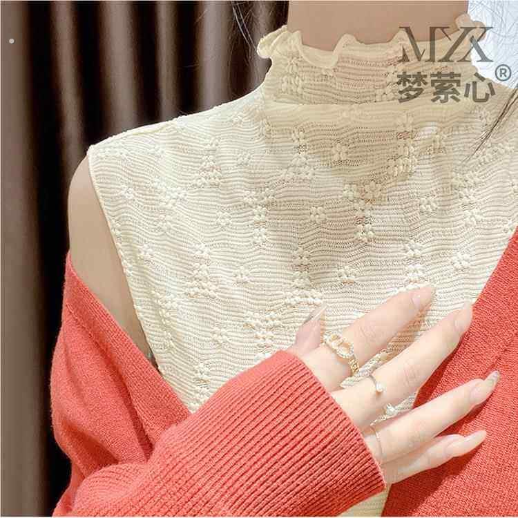 假领子百搭女高档内搭薄纱蕾丝衣领太低神器高领无袖网纱打底背心