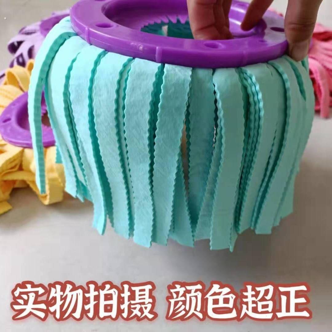 鹿皮巾旋转拖把替换头免手洗无水痕拖把一拖净家用好神拖布通用型