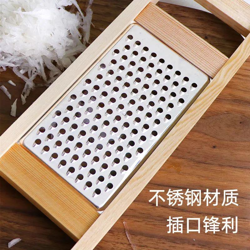 老款擦子萝卜丝神器多功能萝卜擦丝器圆孔粗细刨子实木切丝器家用