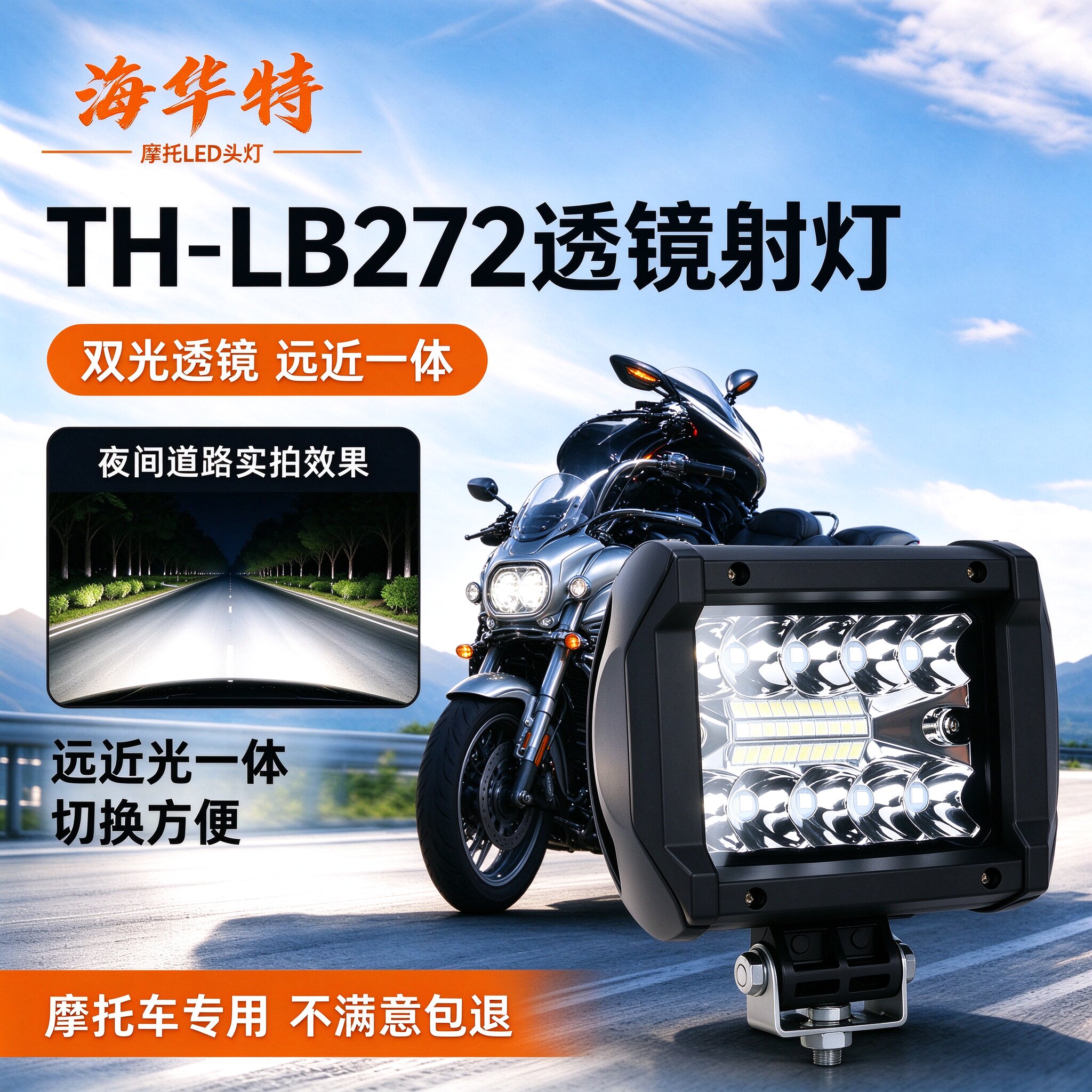 汽车射灯货车led灯12v24伏超亮工程车农用车改装倒车强光大灯雾灯