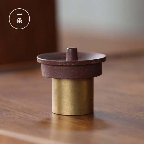 甄选一条黄铜壶盖置盖托茶道功夫茶具配件茶席摆件茶碗盖碗托泉滋