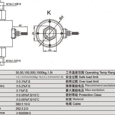 甄选SUNCELLS拉力传感器TS-10KN TS-1t合金钢柱式称重传感器