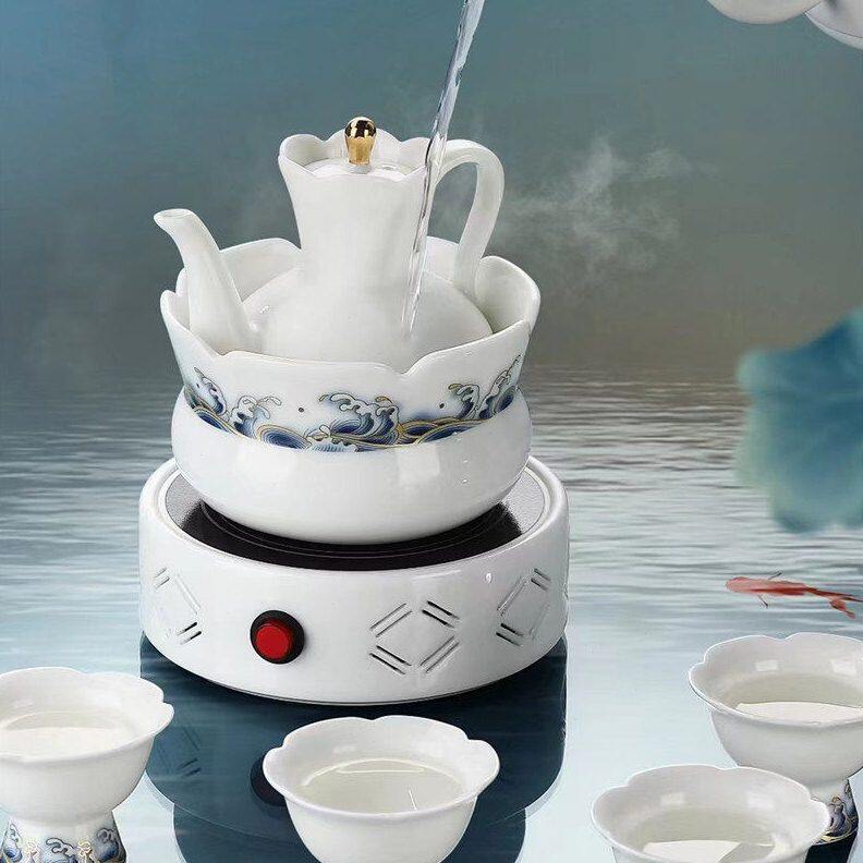 甄选陶瓷羊脂玉瓷酒具套装酒壶酒杯温酒器酒炉端礼盒装家用送礼酒