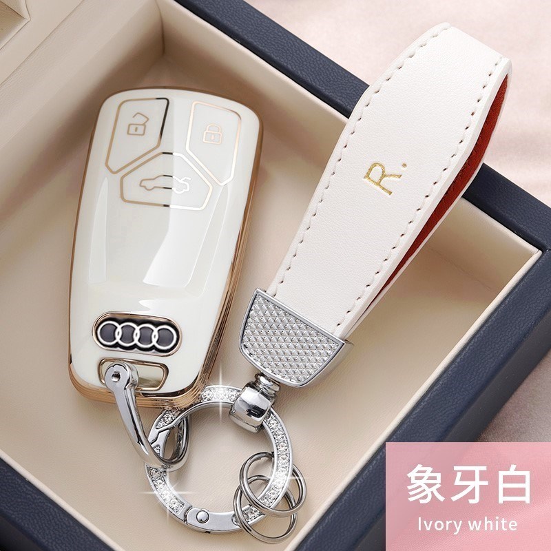 适用奥迪a4l钥匙套A3女士20款A6L新q5l专用A5高档扣a4车a5壳Q3包