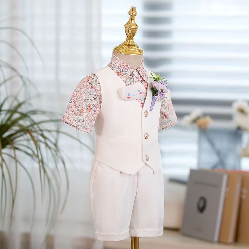 儿童西装套装男童礼服高端花童小西服走秀幼儿园主持人合唱演出服
