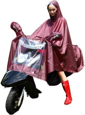 透明雨衣电动摩托车男女便携式超薄骑行双人加厚超大压胶成人雨披