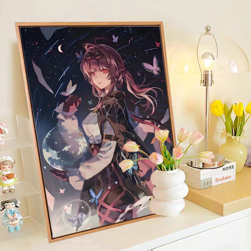 新款崩坏星穹铁道DIY卡芙卡流萤游戏人物数字油画 划手工填色油彩