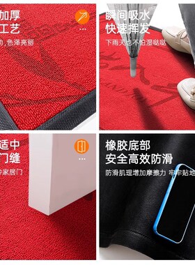 地垫入户门垫高级感室外进门防滑垫2024新款家用红色耐脏玄关脚垫
