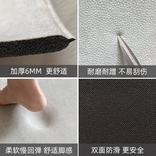 厨房地垫 防滑防油免洗可擦家用长条地毯北欧轻奢PVC耐脏防水脚垫