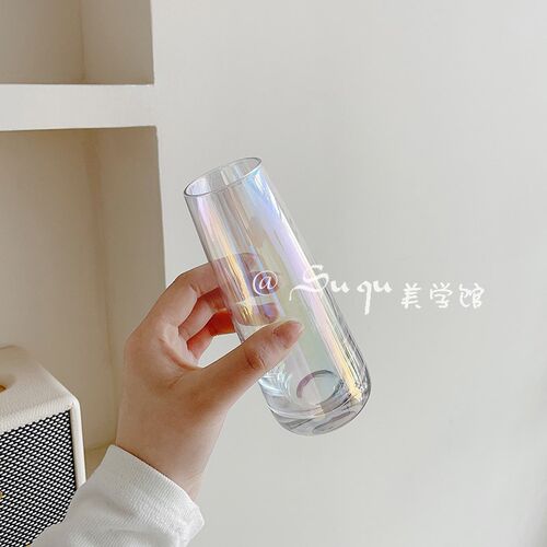 小花瓶透明高级感摆件客厅水养插鲜花玻璃简约餐桌面法式网红迷你