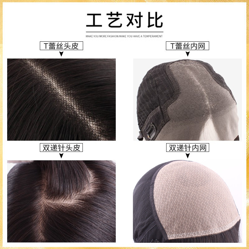 英琪假发女短发羊毛卷港风复古时尚蓬松齐肩短卷发全真人发全头套