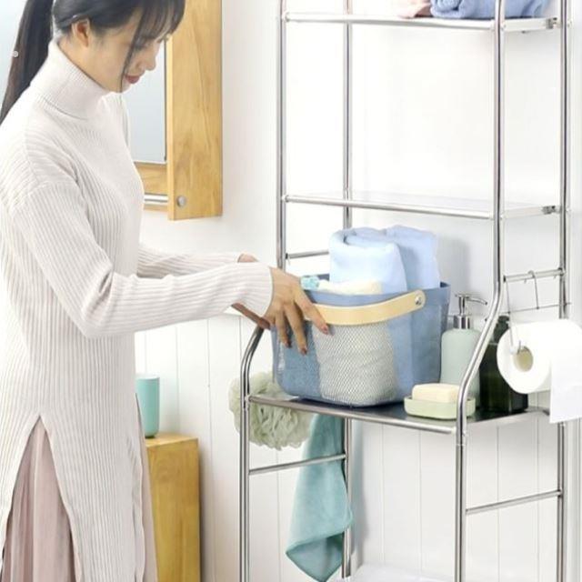 马桶拆装打孔角架脸盆架免边柜化妆室实用收纳防水厕所置物架整理
