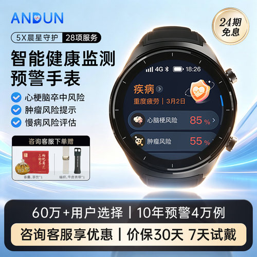 2026新品安顿5X系列生命预警手表