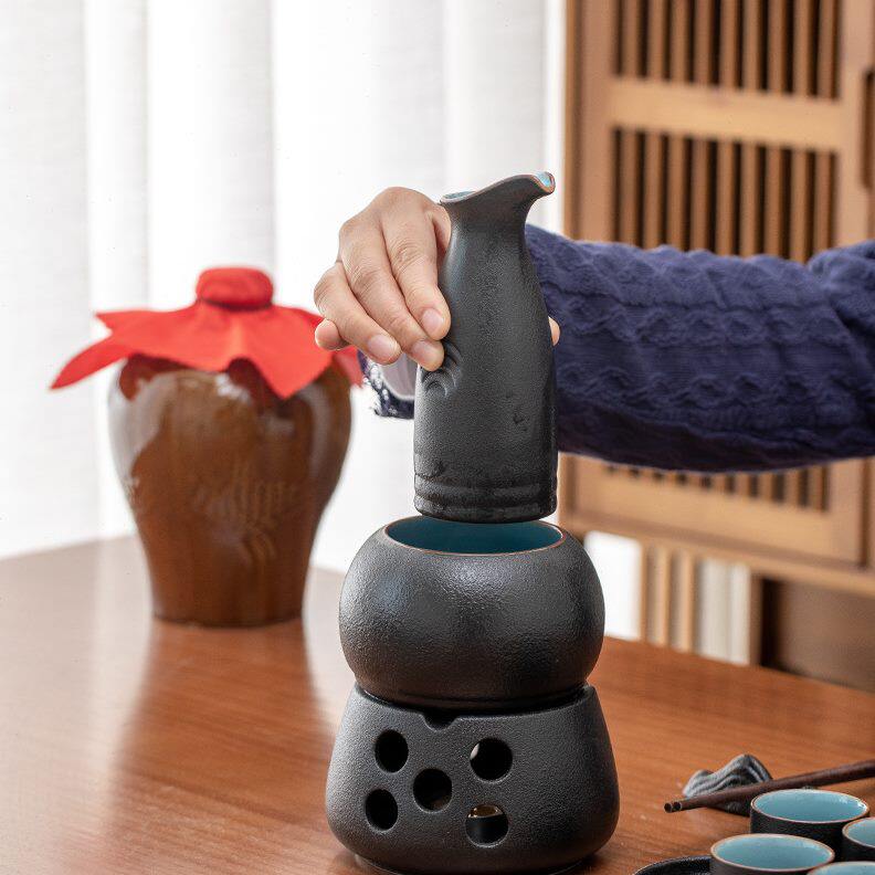 甄选陶瓷酒具家用酒壶传统仿古白酒杯温酒壶小酒蛊套装分酒器日式