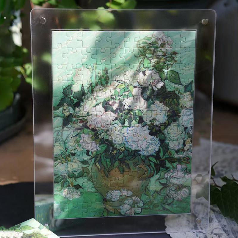 亚克力透明相框画框50*70拼图框1000片可挂墙双面展示框源头工厂