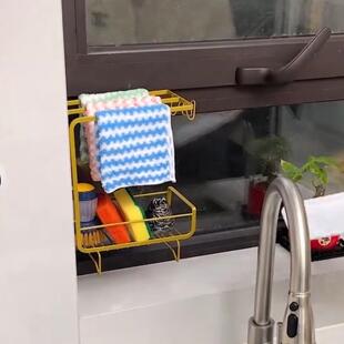打孔抹布不锈钢壁挂厨房置物架台面水槽洗碗沥水毛巾海绵收纳架子