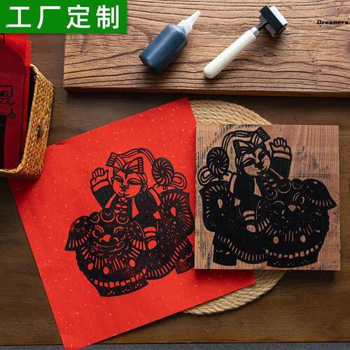 年画木雕刻版画 风俗民俗门神雕刻版 木活字印刷术雕版印刷术厂家
