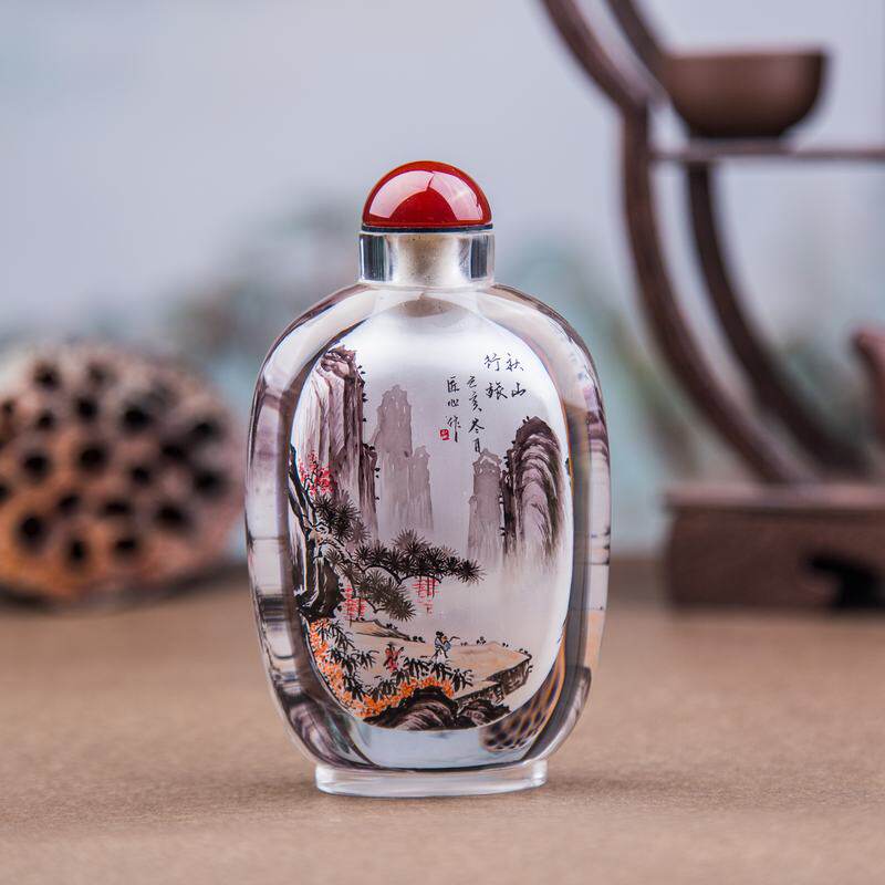 衡水内画鼻烟壶纯手工绘画摆件送礼出国送老外领导商务生日礼物