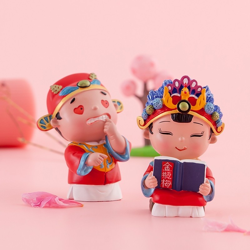 卡通可爱结婚礼物送新人闺蜜同事朋友新婚娃娃摆件婚房婚车装饰品