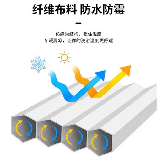 浴室隐形防水浴帘磁吸套装卫生间干湿分离免打孔折叠防霉洗澡隔断