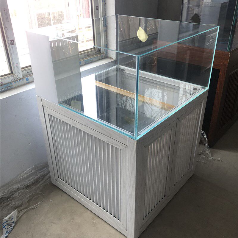金品专用金鱼缸矮缸水族箱金晶超白鱼缸定做客厅底滤套装直角溢流