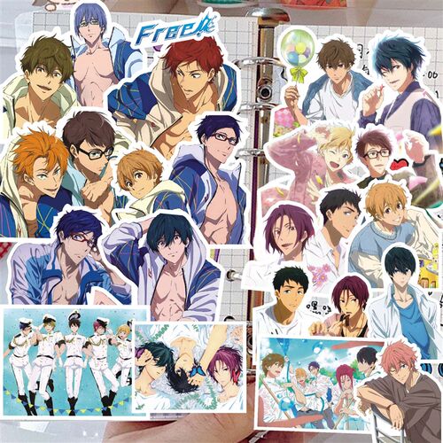 free男子游泳部贴纸七濑遥橘真琴叶月渚松冈凛龙崎怜动漫周边贴画