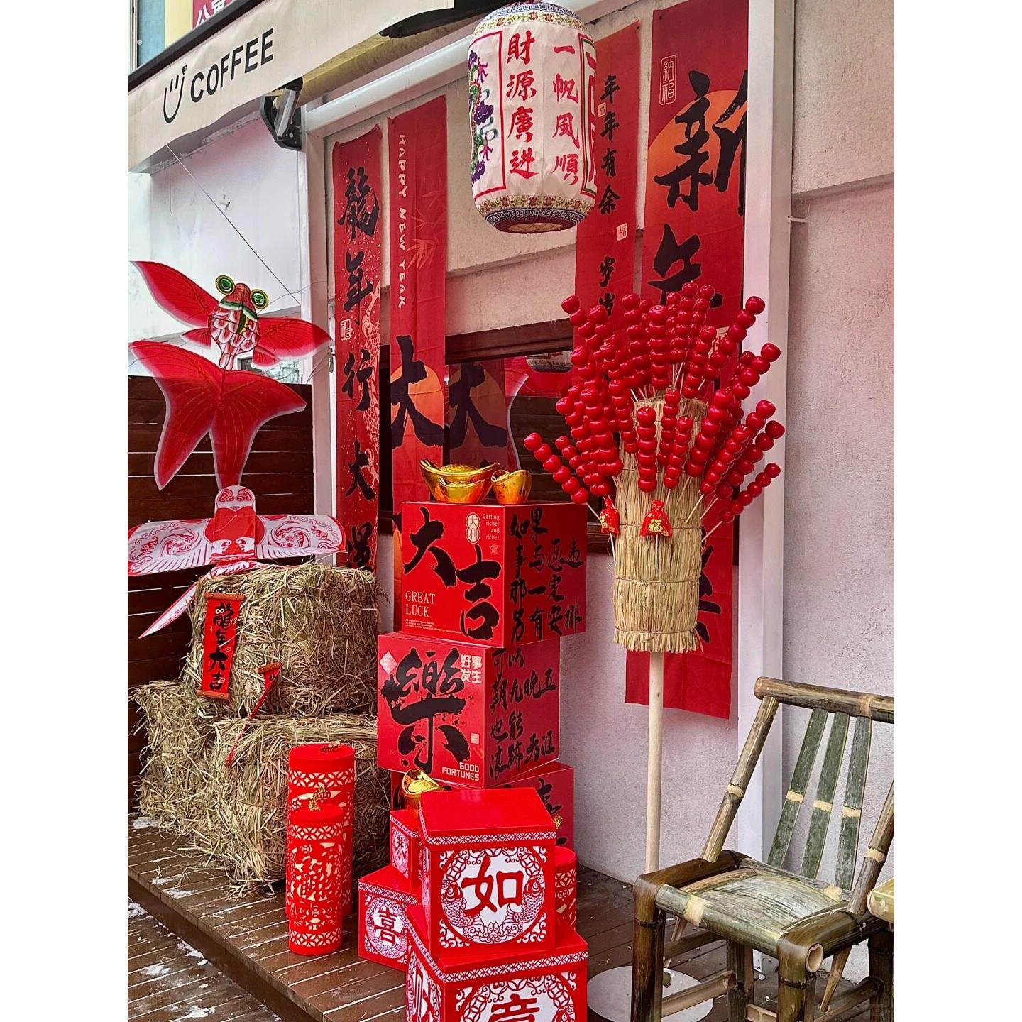 冰糖葫芦彷真模型新年网红拍照打卡道具元旦春节户外庭院装饰摆件