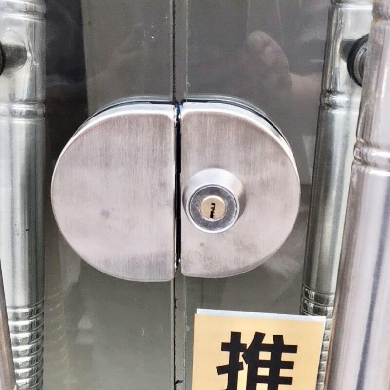 双门单双门锁具无框锁玻璃锁车位锁地插单门插销免钻孔浴室门锁