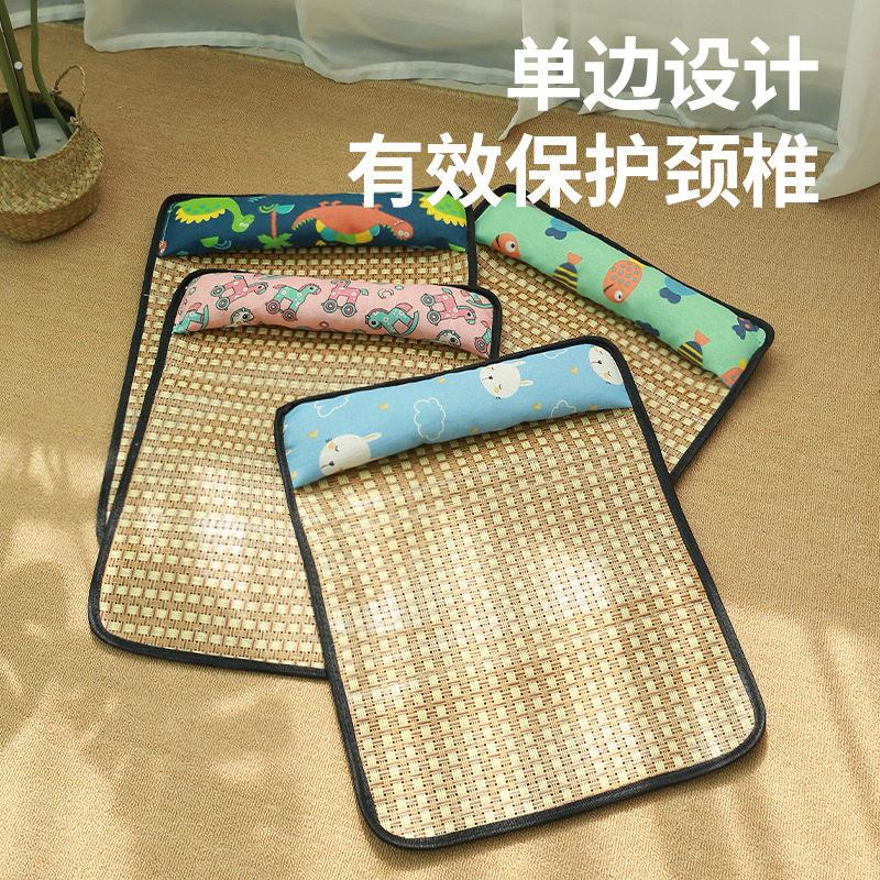宠物夏季降温凉垫夏季藤席带靠枕透气舒适宠物凉席猫狗通用