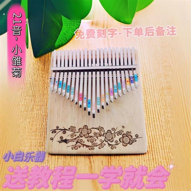 卡林巴拇指琴17音21音板式初学者女生可爱定制网红便宜古风乐器